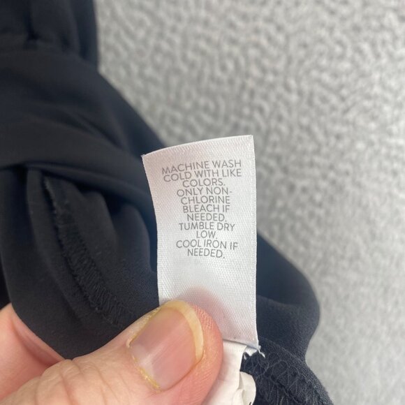 J Jill Dress Womens 2X Plus Black Wearever Chiffon Duster Tie Waist Cap Sleeve - Picture 7 of 10